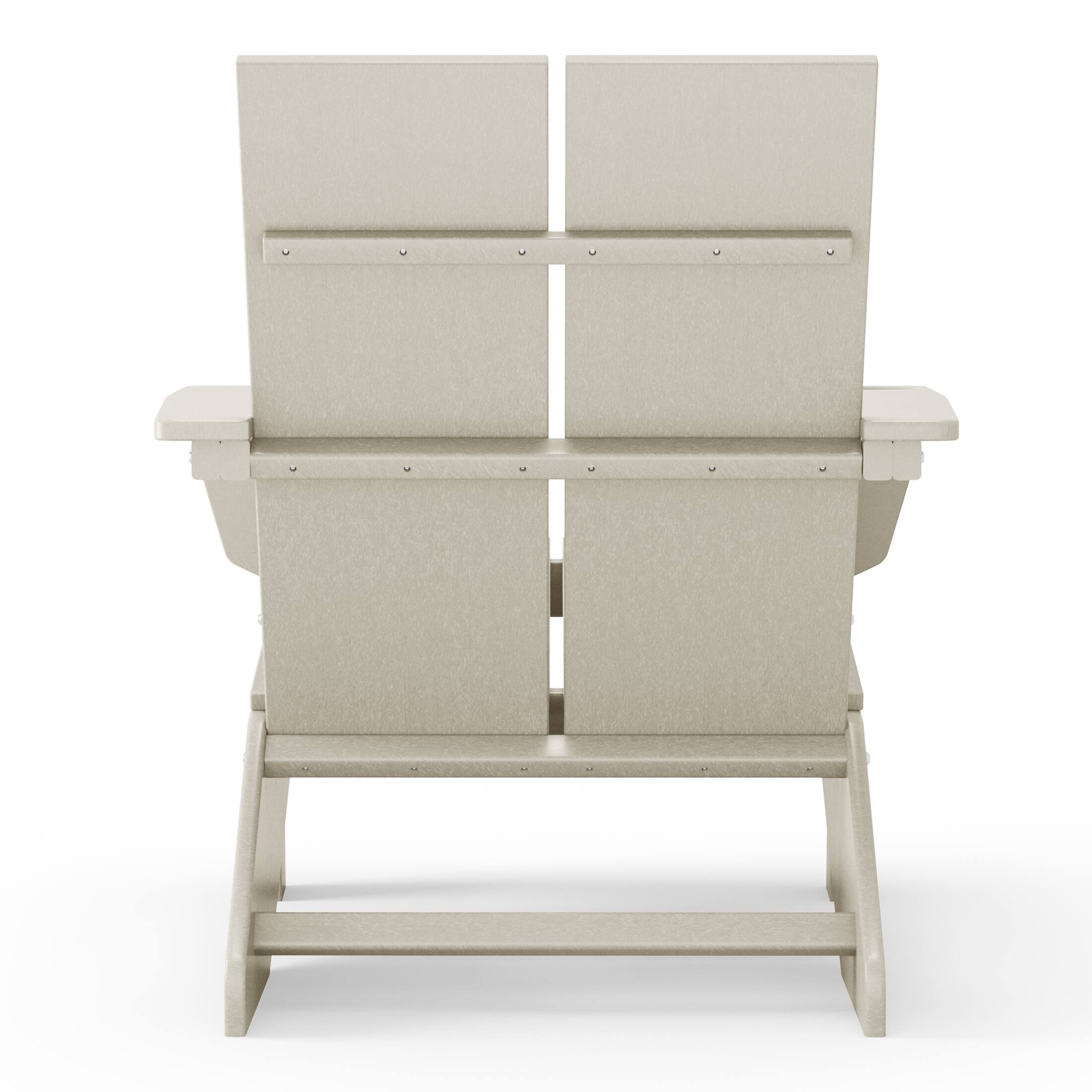 Alt View 1. WestinTrends - WestinTrends Riviera Outdoor HDPE Modern Adirondack Chair with Cup Holder - Sand.