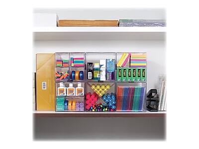 Alt View 4. Deflecto - Deflect-O Cube 4 Compartment Stackable Plastic Compartment Storage, Clear (350201) - Clear.