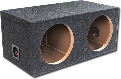 ATREND - 10" Dual Sealed Subwoofer Enclosures - Charcoal - Larger Front