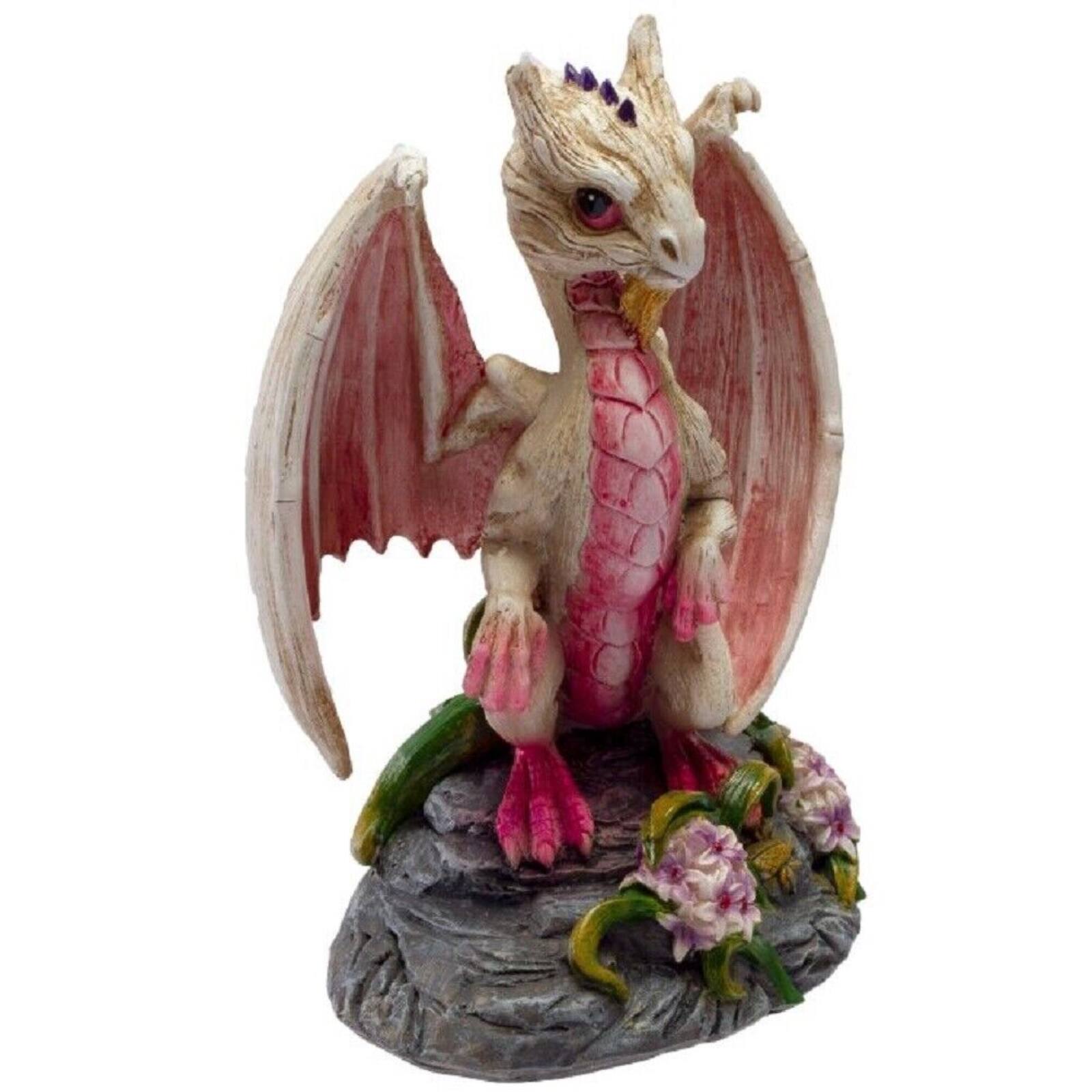 Left. Pacific Trading - Pale White Garlic Dragon Figurine by Stanley Morrison 4.75 inch.