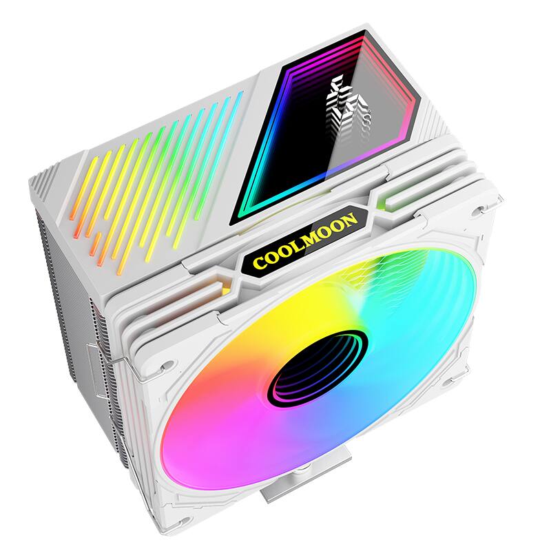 Alt View 4. Cluzine - 4 Copper Pipe CPU Cooler with Digital Display ARGB Sync for LGA1700 AM4 AM5 - Black.