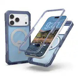 UAG - iPhone 17 Pro Max Case with MagSafe, Full Body 2-Piece w/ Integrated Port Cover, Rugged Protective Cover, Trooper - Cloud Blue
