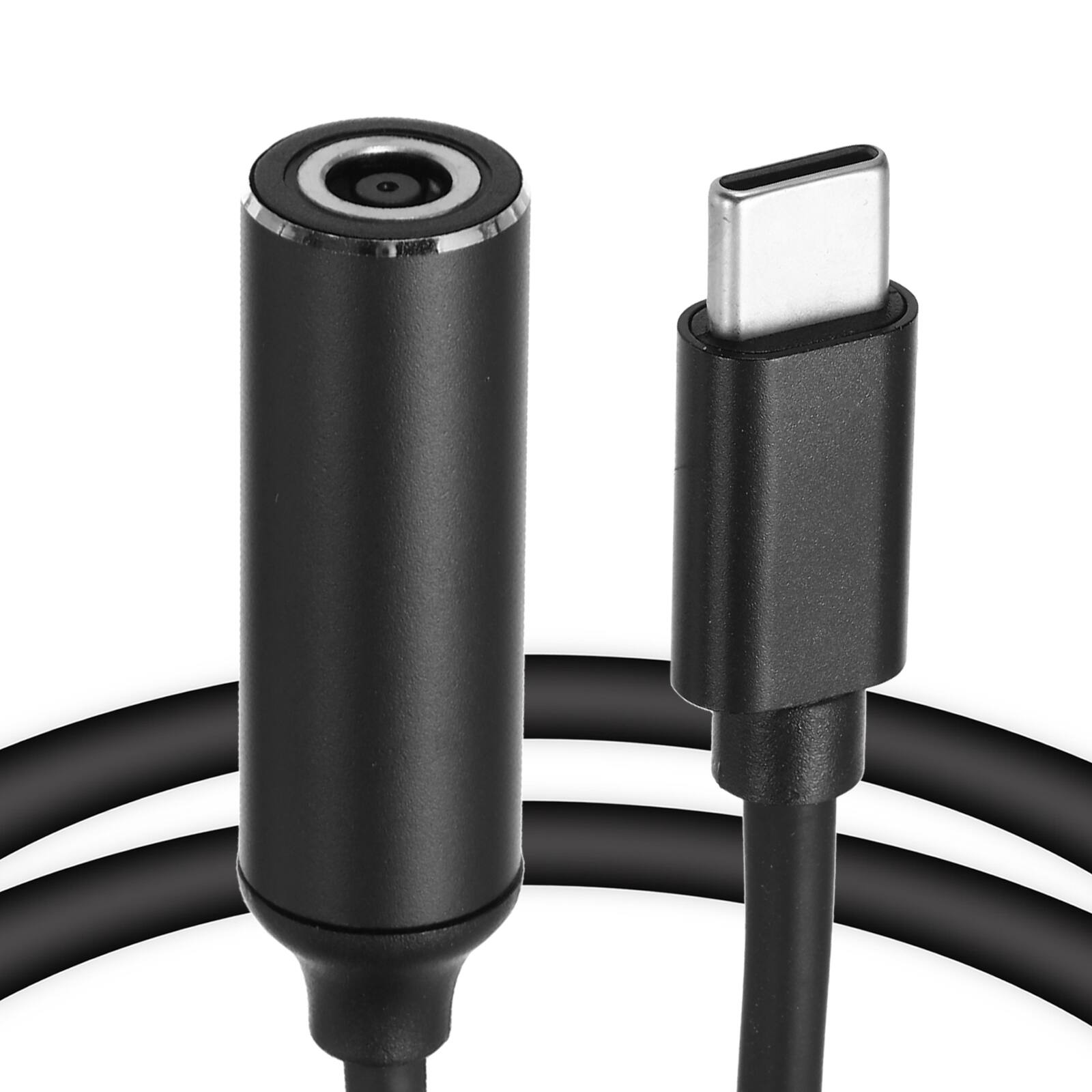 Front. Unique Bargains - 0.6FT USB C to DC 6x3.7mm PD Charging Cable, 5/9/20V 65W 3.25A, for Router, Camera, TV Box, Desk Lamp - Black.