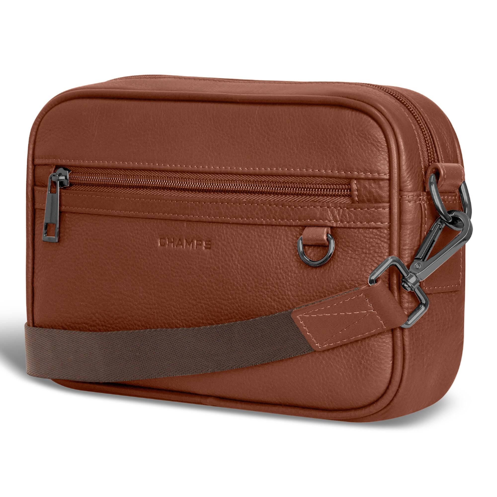 Left. Champs - Onyx Collection Leather Camera Bag - Brown.