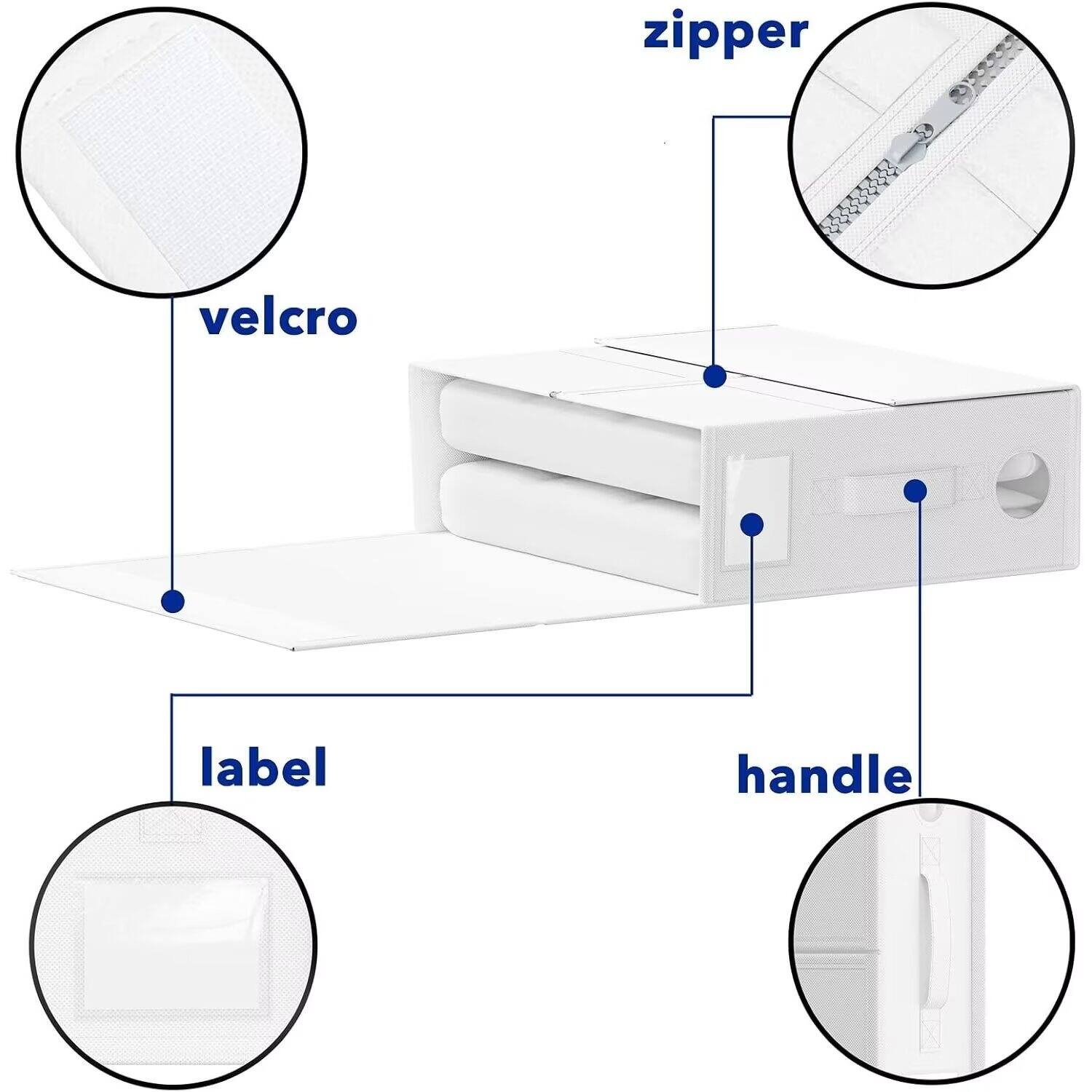 - zipper
- velcro
- label
- handle