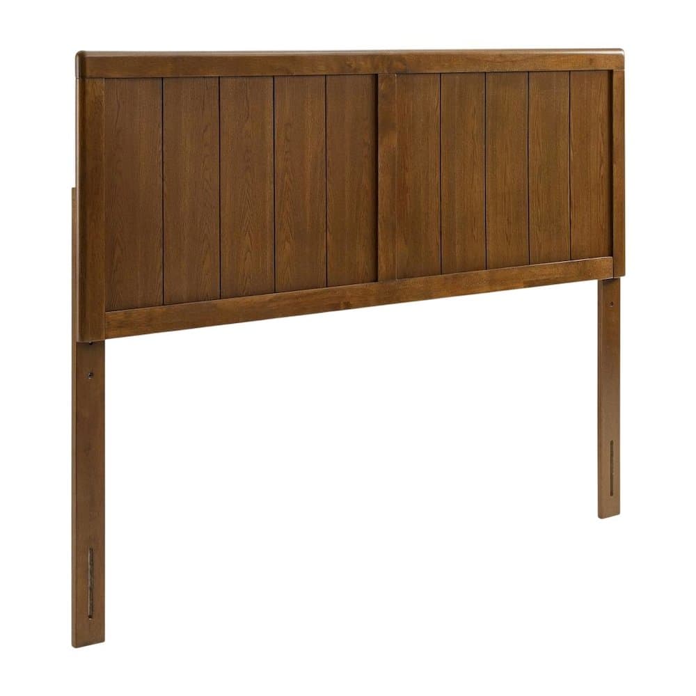 FurniFact - Wood Full Headboard with Solid Construction and Easy Wall Mount Design - Brown