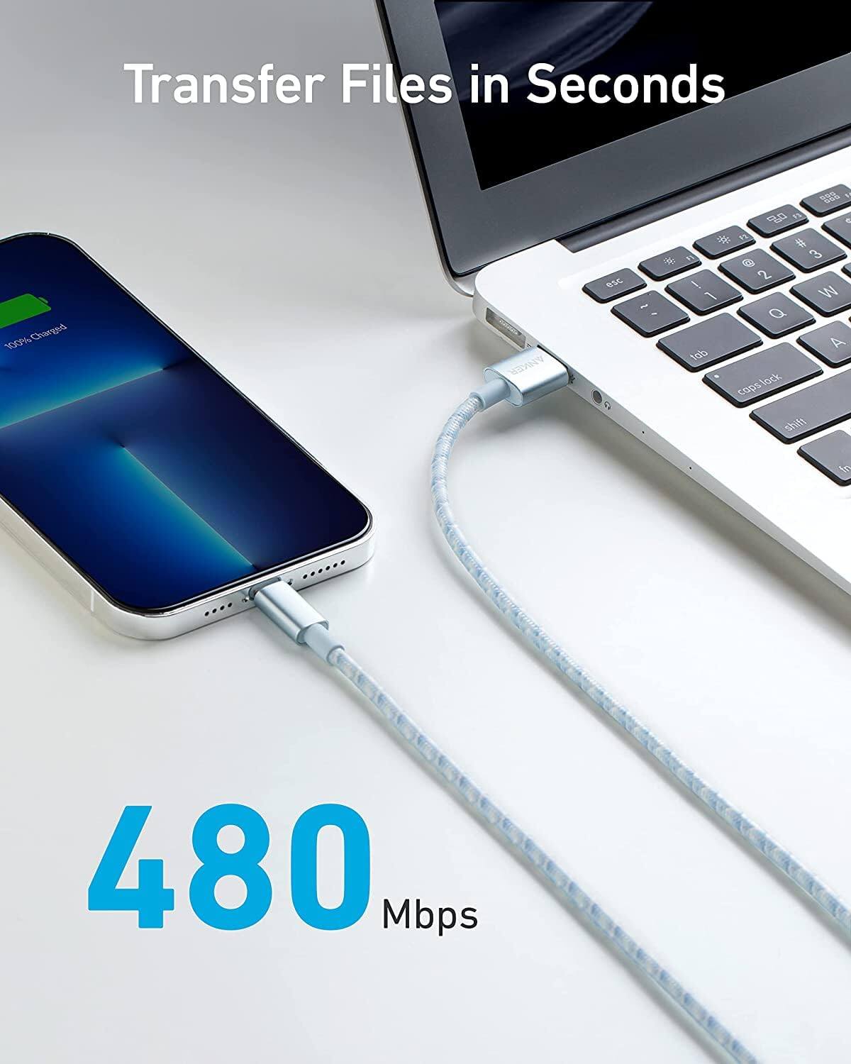 Transfer Files in Seconds  
100% Charged  
ANKER  
480 Mbps