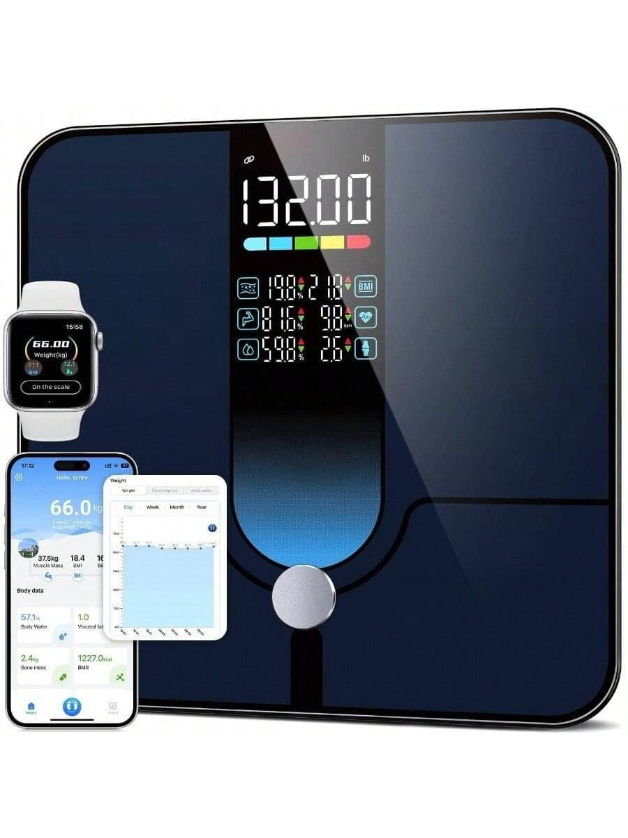 The Best Inks - Scale Body Weight, Large Display Body Fat Scale, Accurate Weight Scale Digital Bathroom Scale BMI Heart Rate - Blue