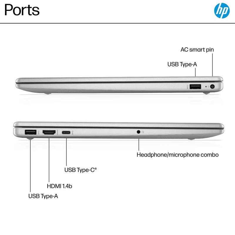 Ports

- AC smart pin
- USB Type-A
- Headphone/microphone combo
- USB Type-C
- HDMI 1.4b
- USB Type-A