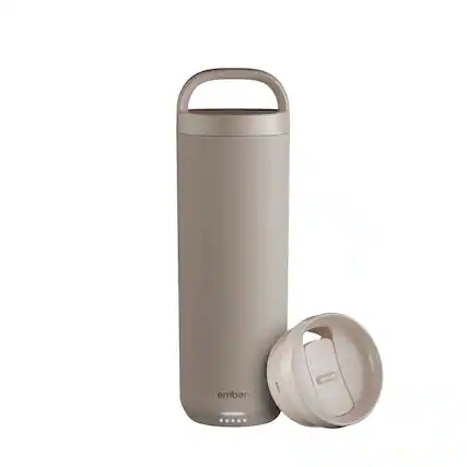 Front. Ember - Tumbler 2 Heated Travel Coffee Mug, Temperature Control - Sandstone.