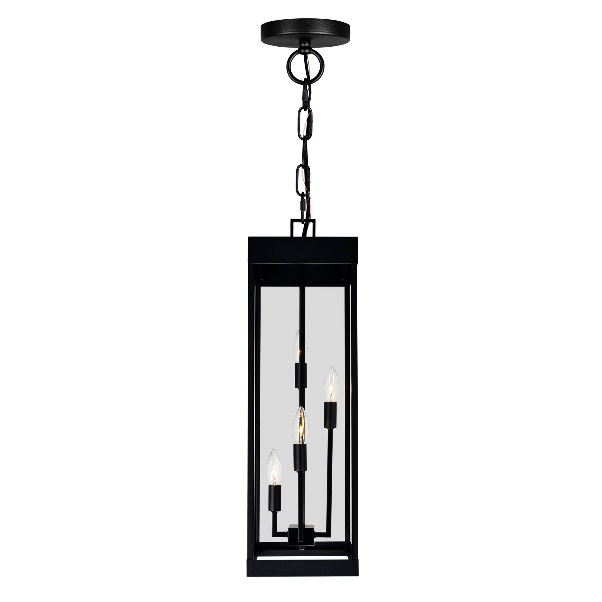 Left. CWI Lighting - Windsor 4 Light Black Outdoor Ceiling Light - Black.