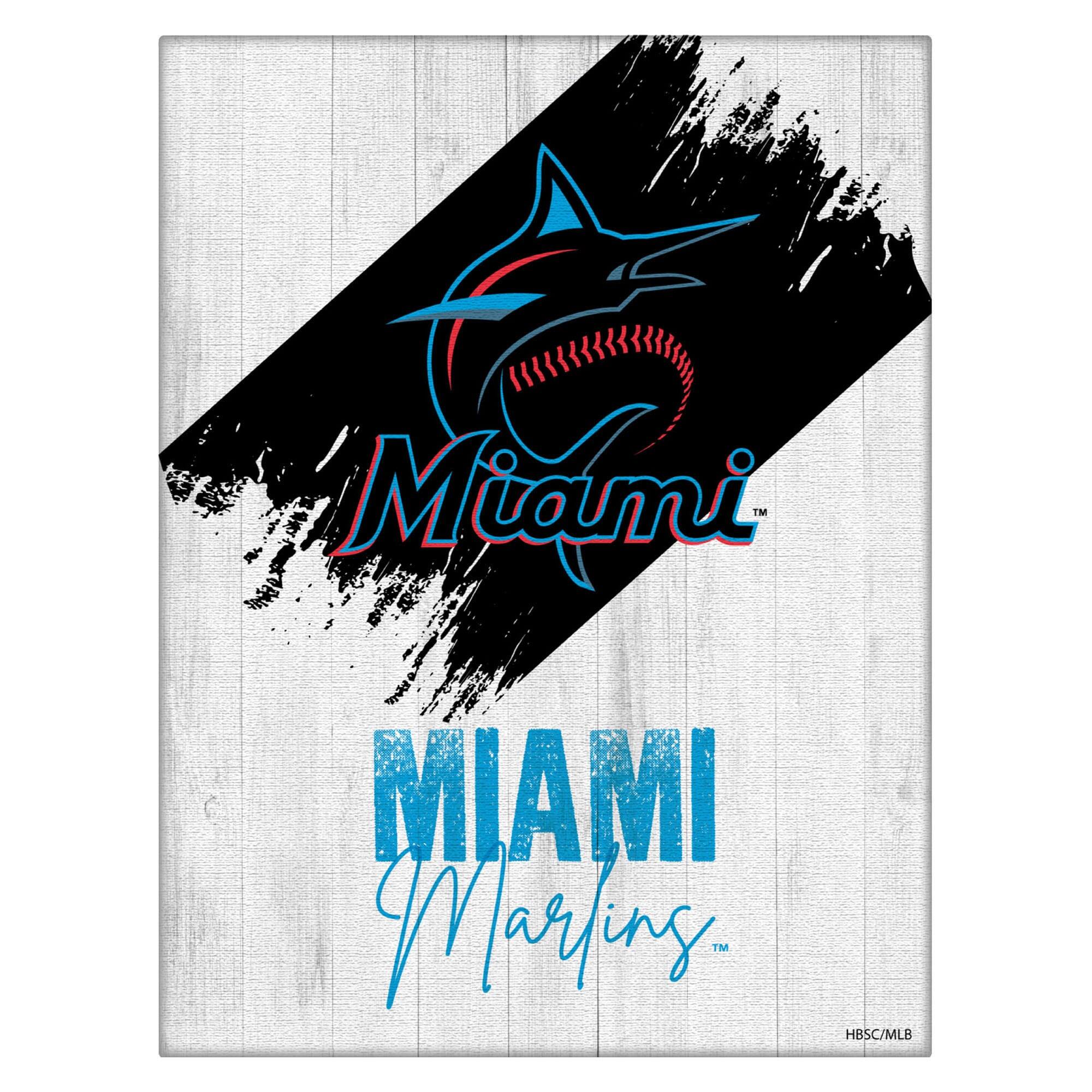 Miami Marlins 15" x 20" Team Canvas Wall Art