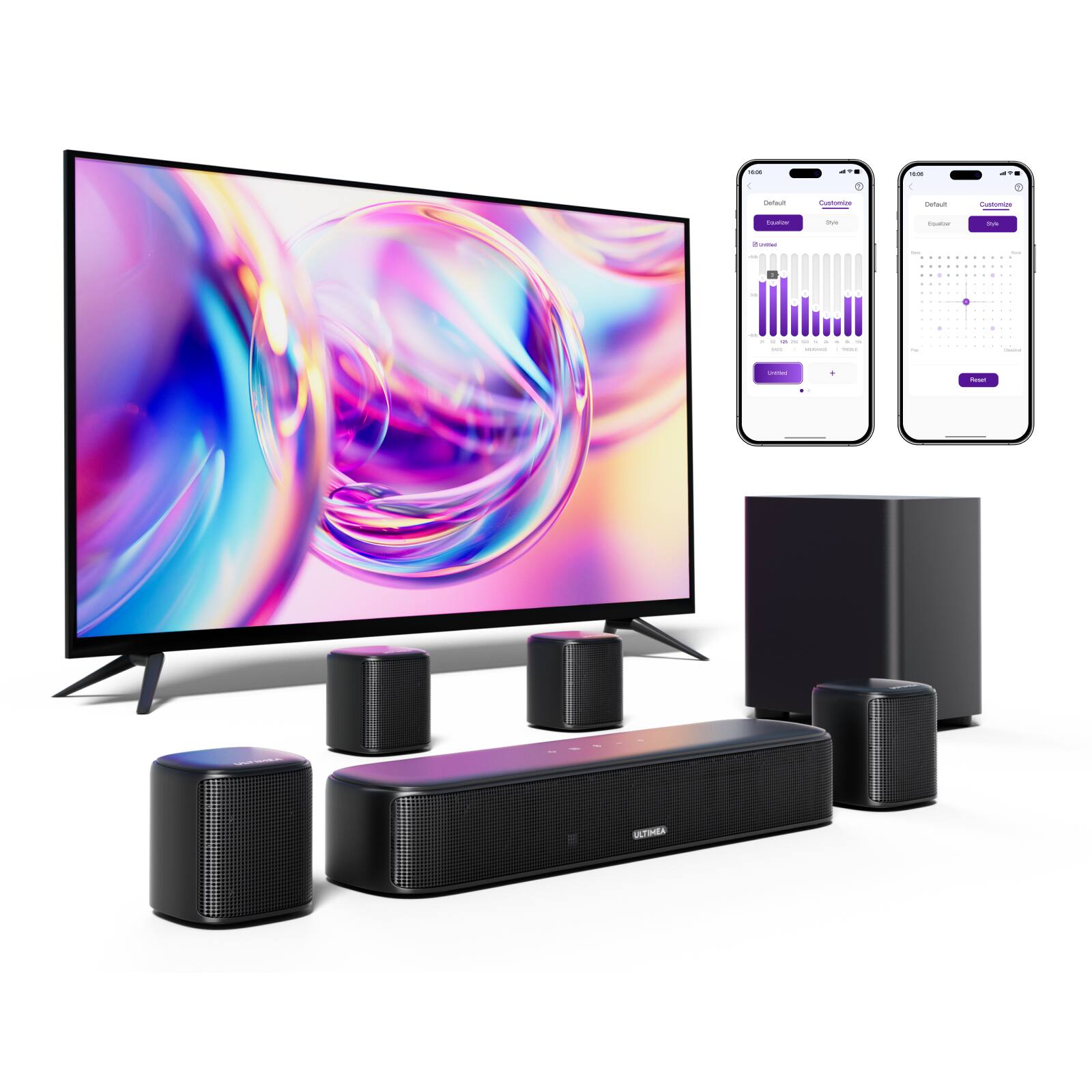 Ultimea Aura A40 7.1ch Virtual Surround Sound Bar, 4 Surround