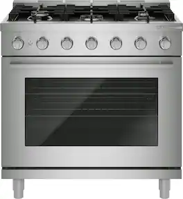 Bosch - 500 Series 36 in. Wide 5.6 Cu. Ft. Convection Industrial Style Gas Range with 5 Burners - Stainless Steel