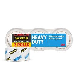 Scotch - Heavy Duty Packing Tape, 1.88" x 43.7 yds., 3/Pack - Clear