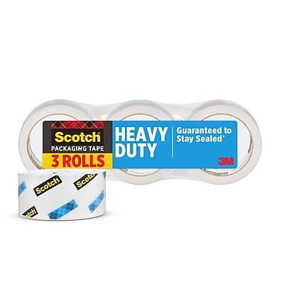 Scotch Packaging Tape  
HEAVY DUTY  
Guaranteed to Stay Sealed  
3 Rolls  
3M
