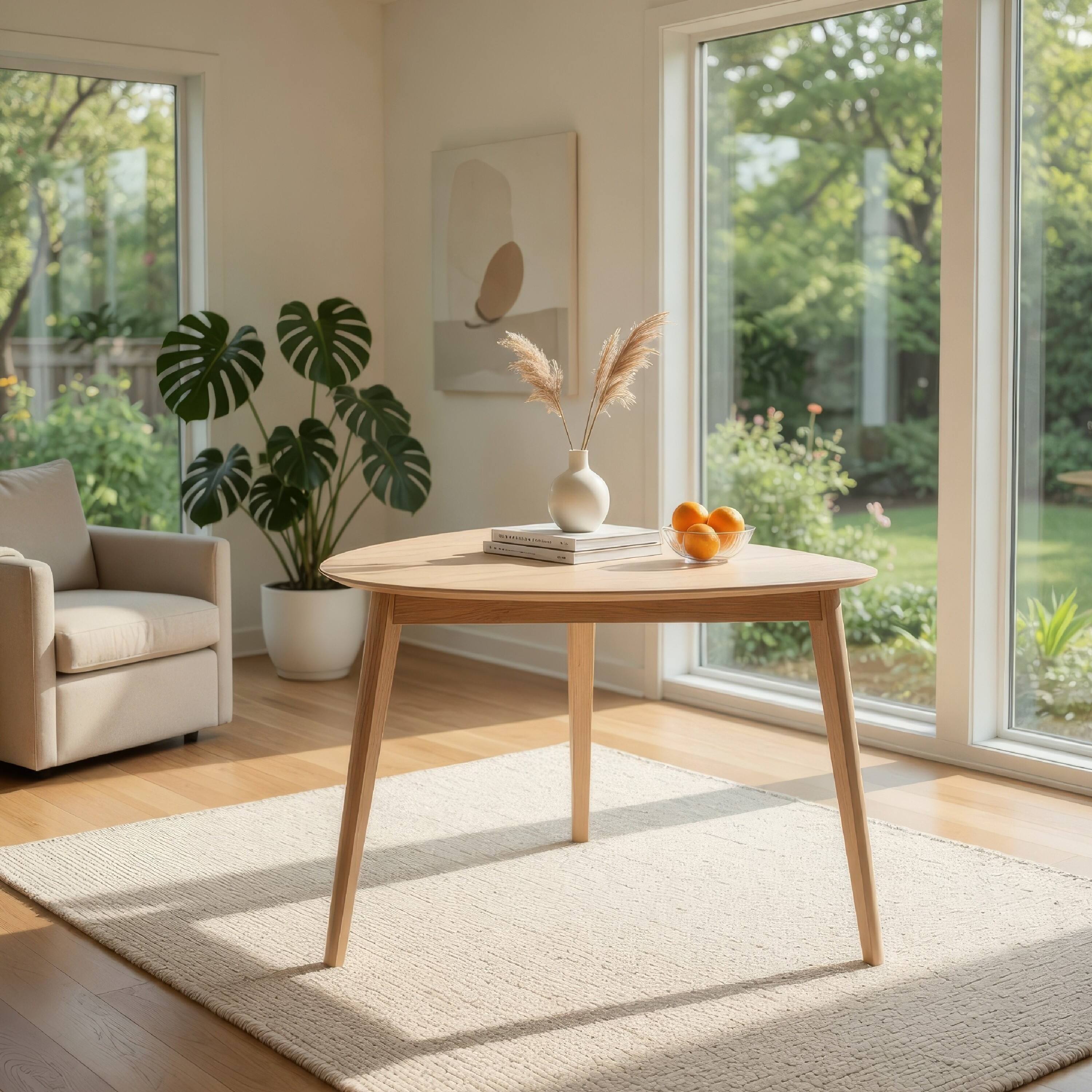 Alt View 4. Manhattan Lane - Scar Corner Dining Table, Curved Angle Design Wood 35 Inch - White.