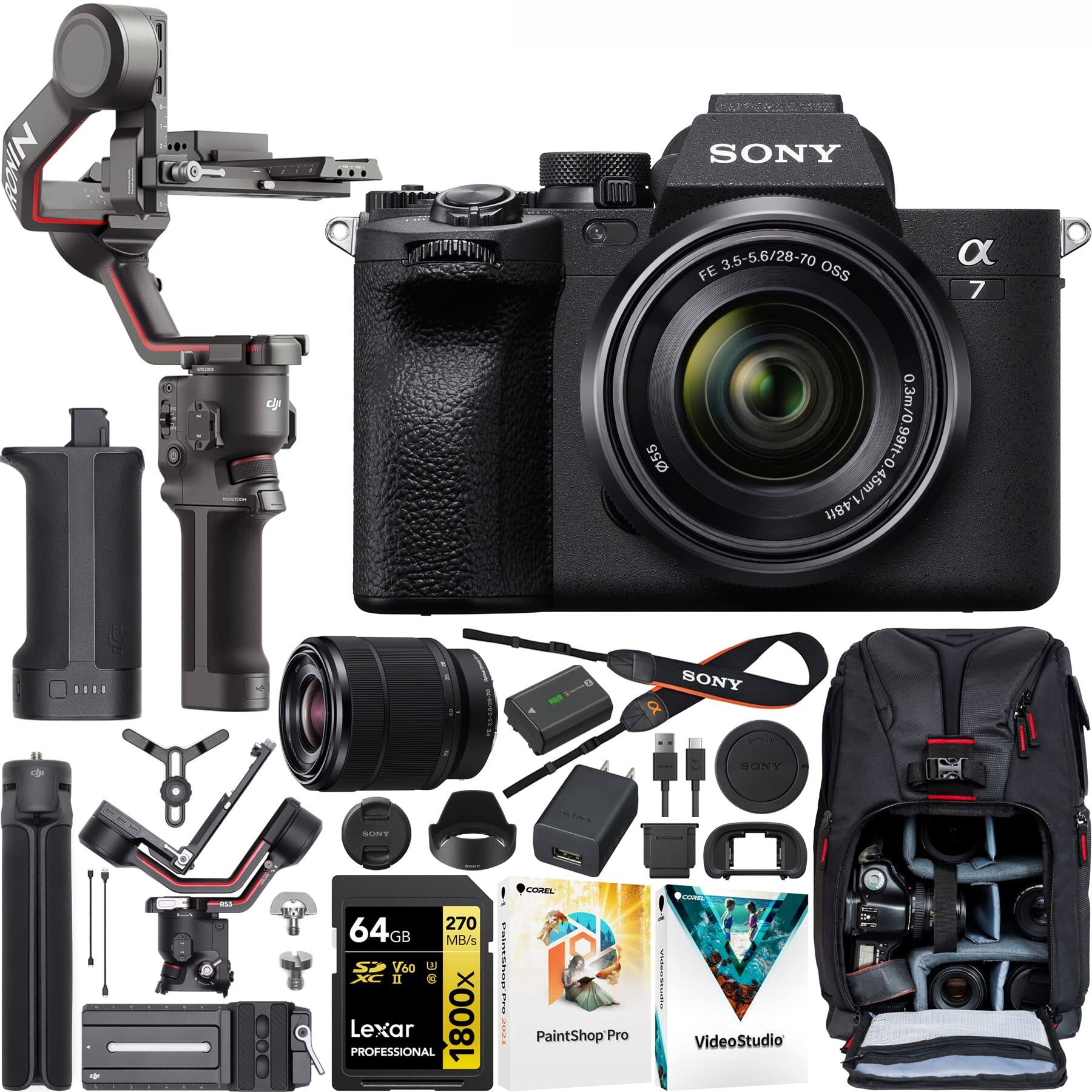 Bundle Sony a7 IV Mirrorless Full Frame Camera + 28 70mm Lens Kit + DJI ...