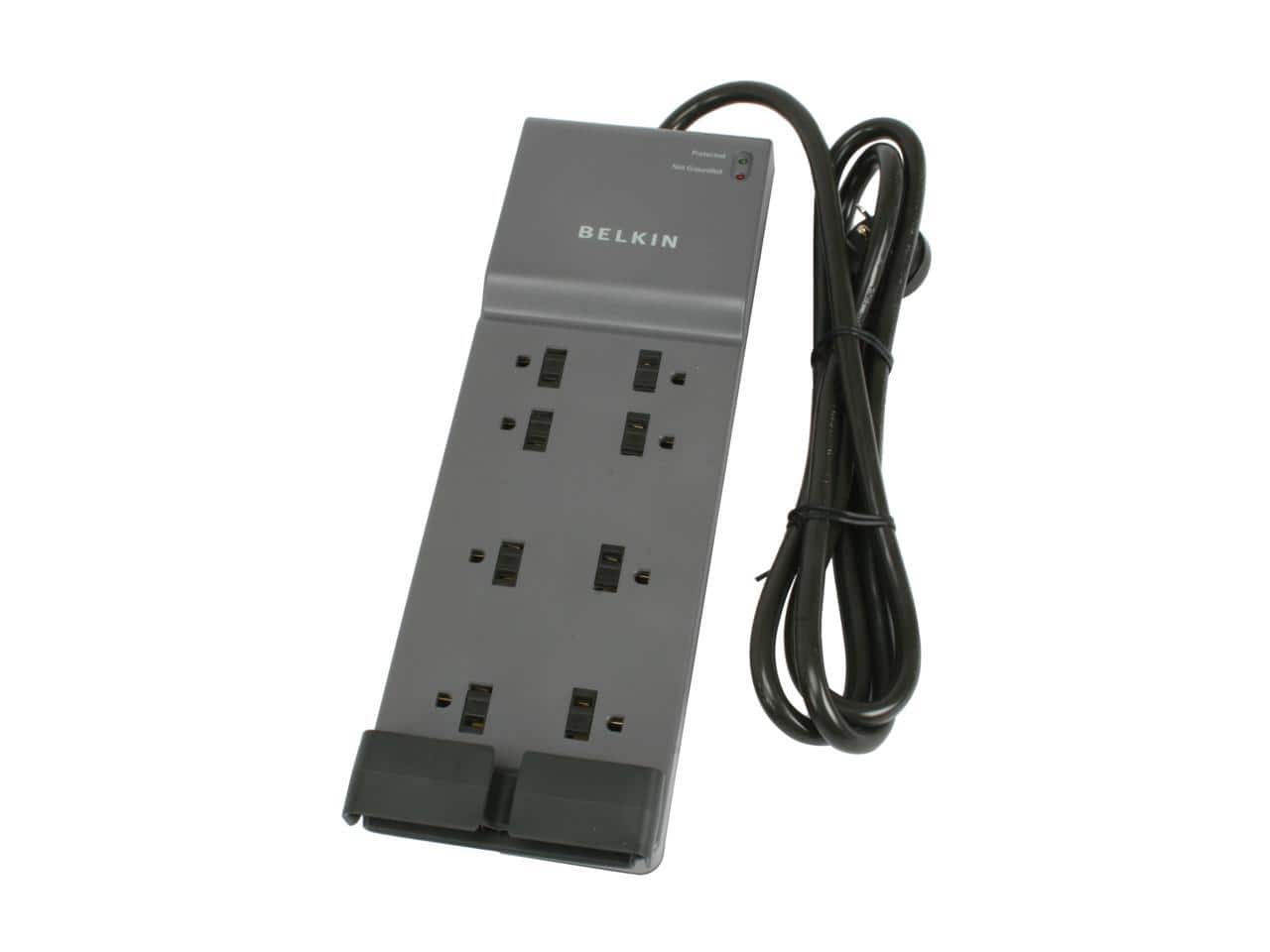 Belkin - BE108200-06 6 Feet 8 Outlets 3390 Joules Surge Protector - Black