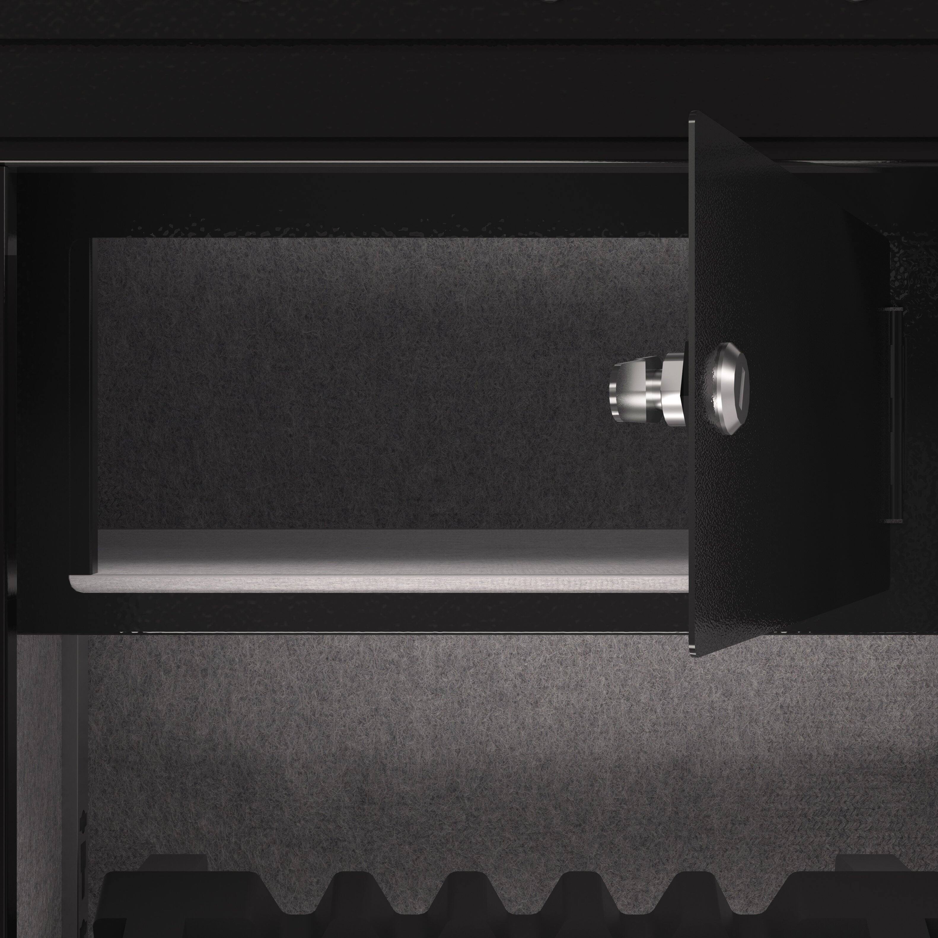 Alt View 5. GOODSILO - Large Digital Safe - Home & Office Security with Fingerprint & Key Access, Steel Construction - Black.