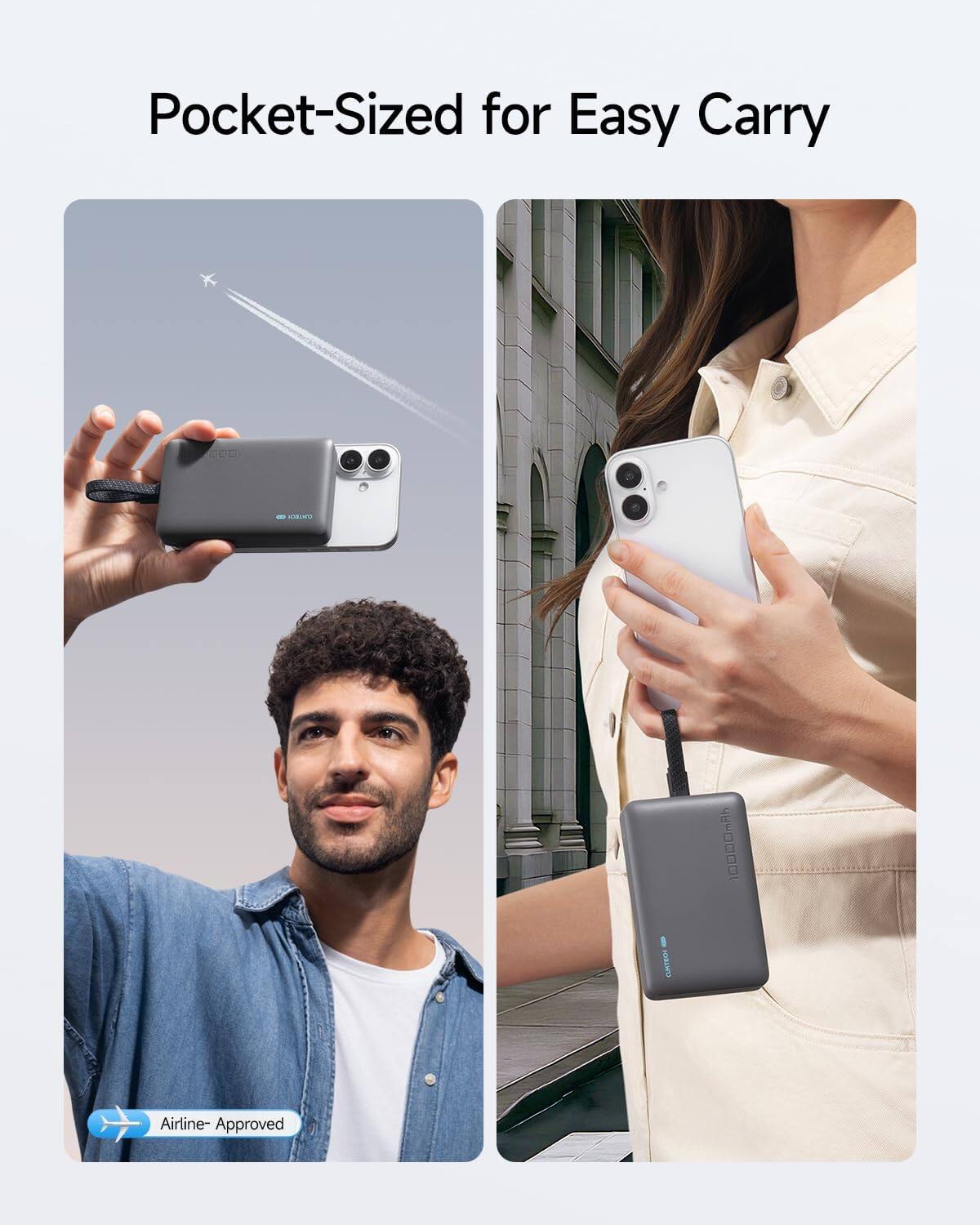CUKTECH Magnetic Power Bank, 10000mAh 2 in 1 Wireless Portable