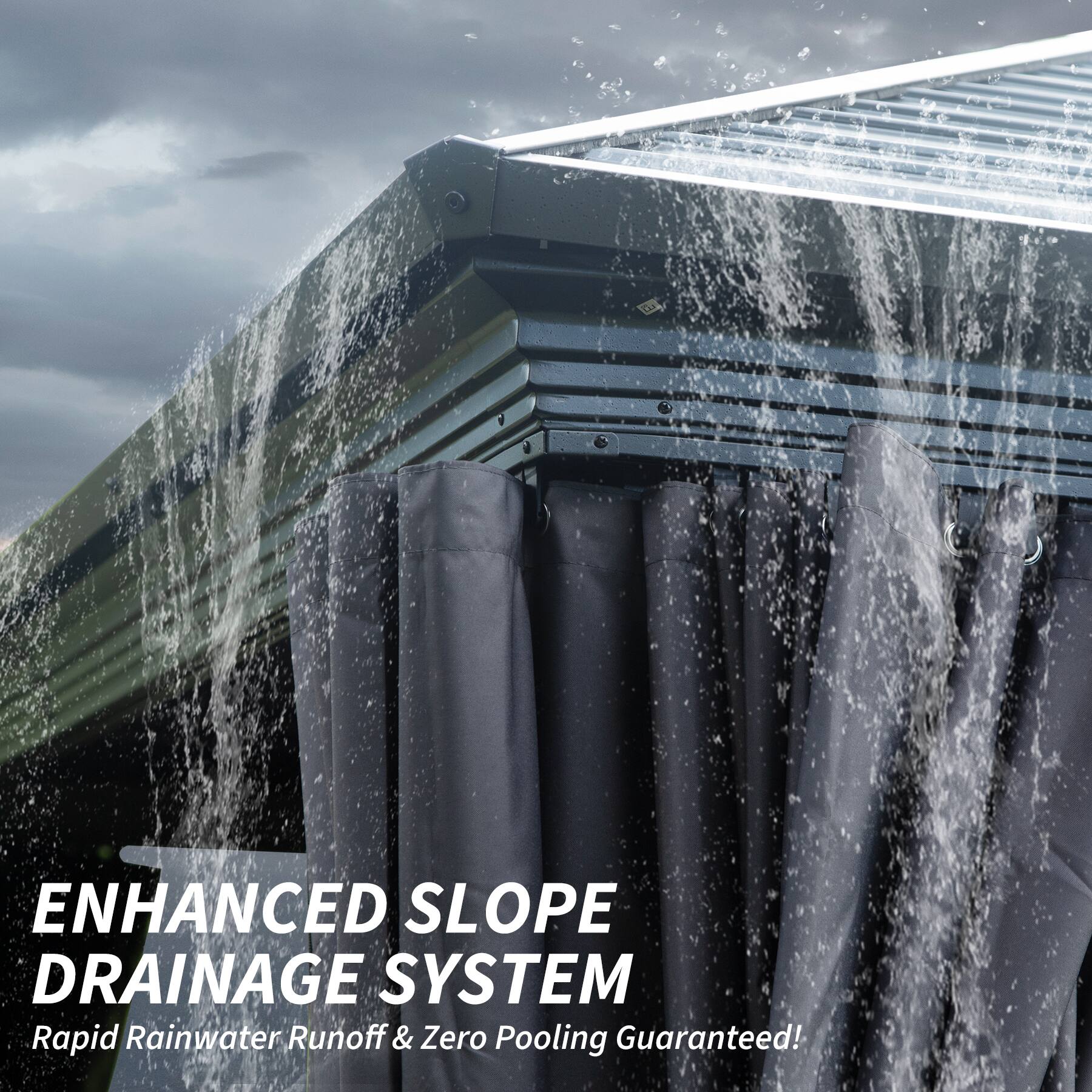 ENHANCED SLOPE DRAINAGE SYSTEM  
Rapid Rainwater Runoff & Zero Pooling Guaranteed!