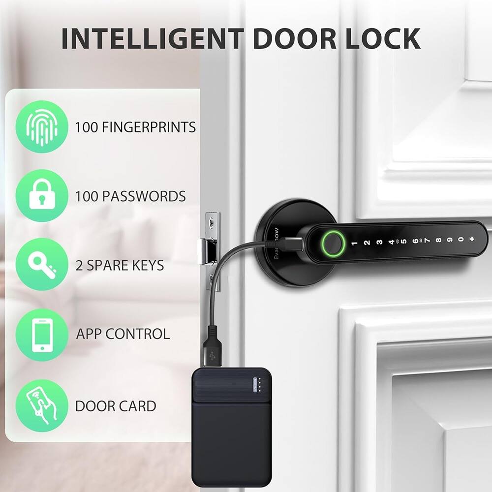 INTELLIGENT DOOR LOCK

- 100 FINGERPRINTS
- 100 PASSWORDS
- 2 SPARE KEYS
- APP CONTROL
- DOOR CARD