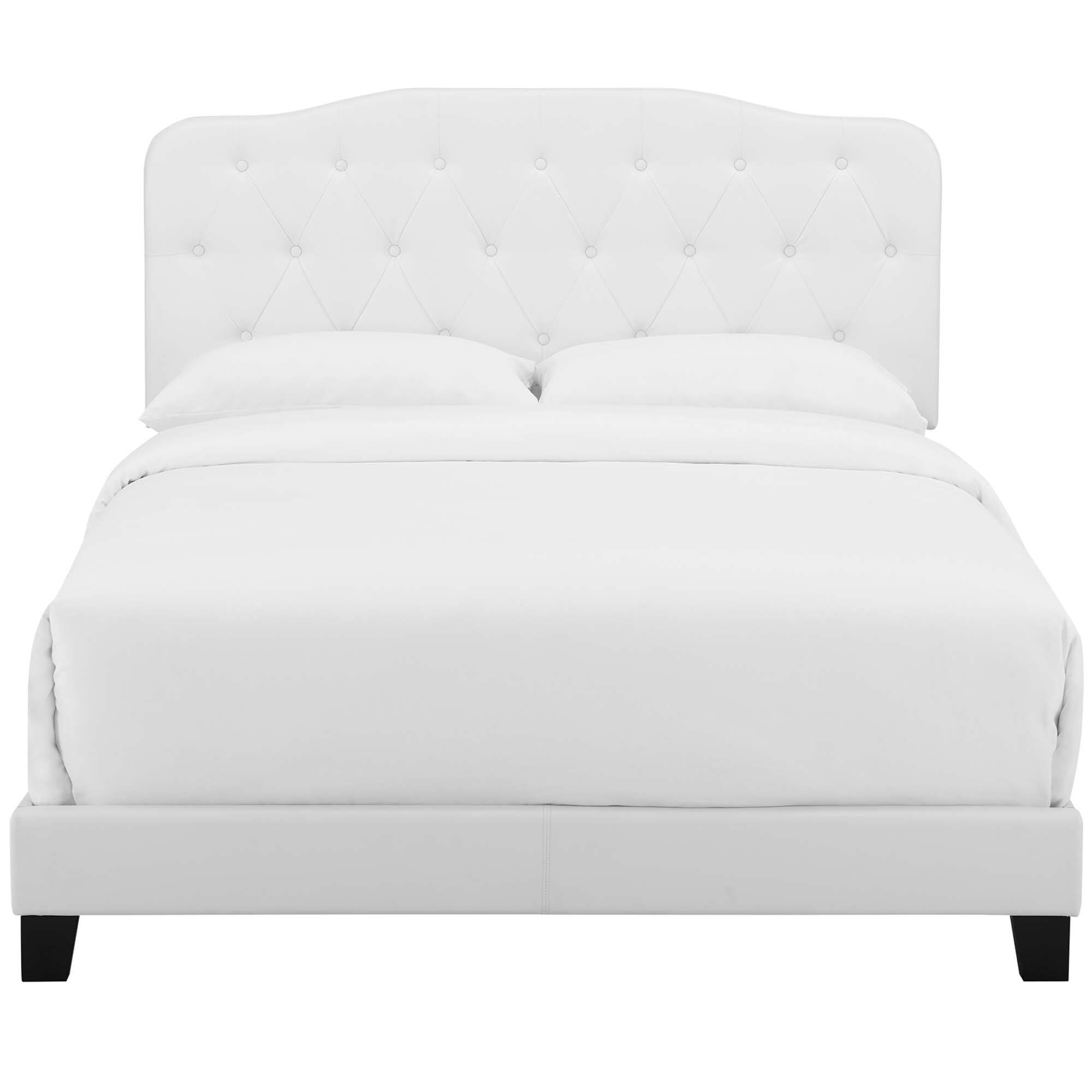 Alt View 1. Modway - Melanie Tufted Button Upholstered Fabric Full Platform Bed - White.