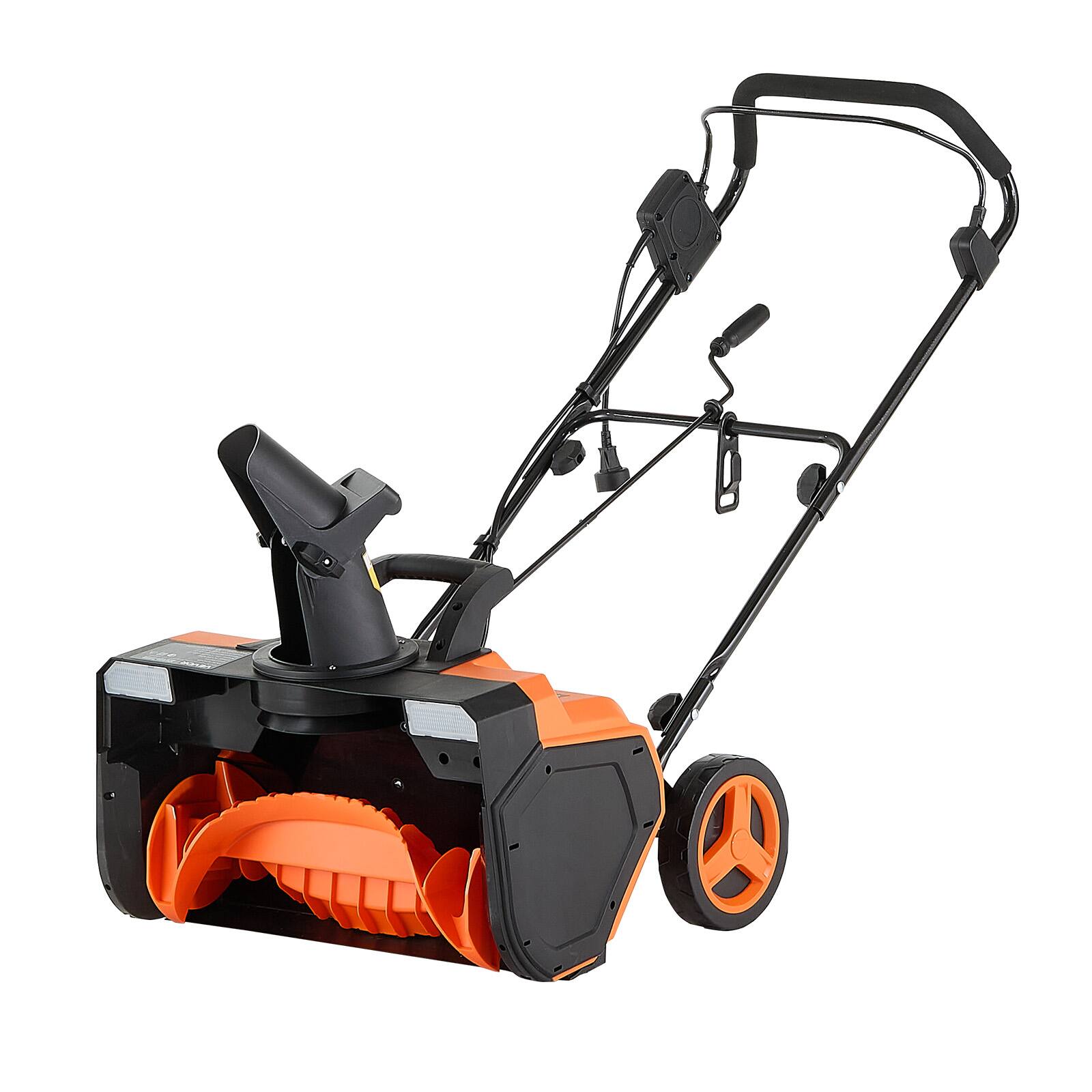 Alt View 5. VEVOR - Electric Snow Blower, 23 inch 15A Corded Snow Thrower with Dual LED Headlights & 180° Rotating Chute - Orange;Black.
