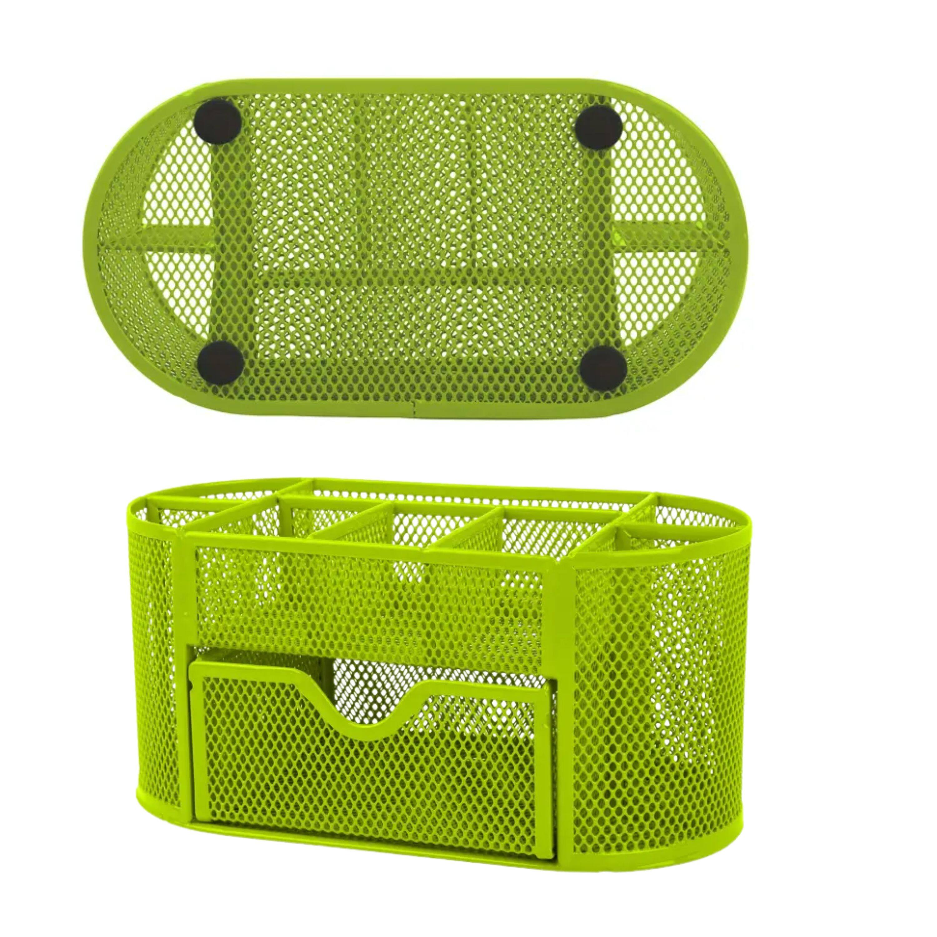 Angle. Kitcheniva - Metal Mesh Pencil Holders Desk Organizer Green - Green.