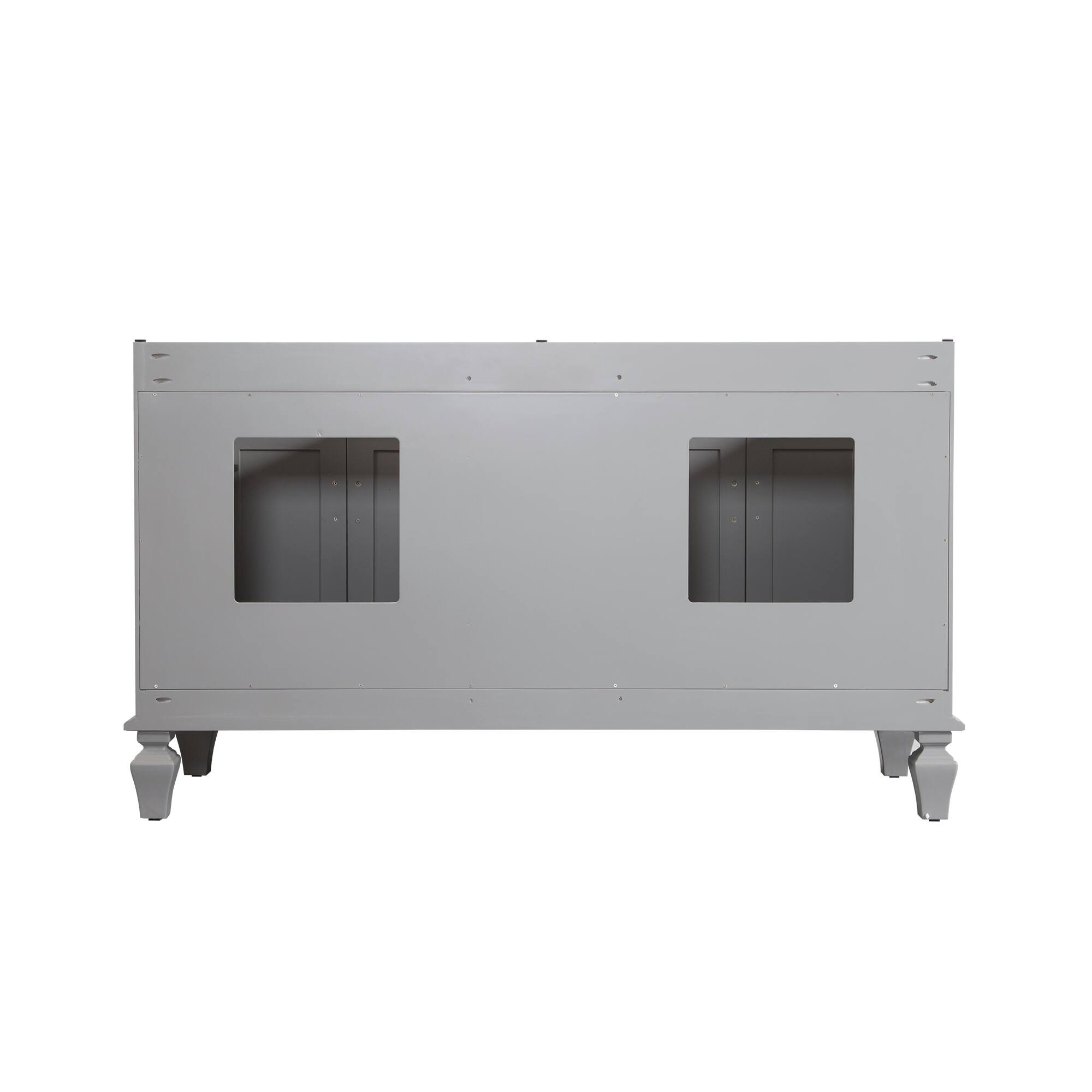 Alt View 7. WELLFOR - ARTWOOD 60 in. Solid Wood Bath Vanity with Quartz Top, Double Sink, Soft Close, Assembled - Gray.