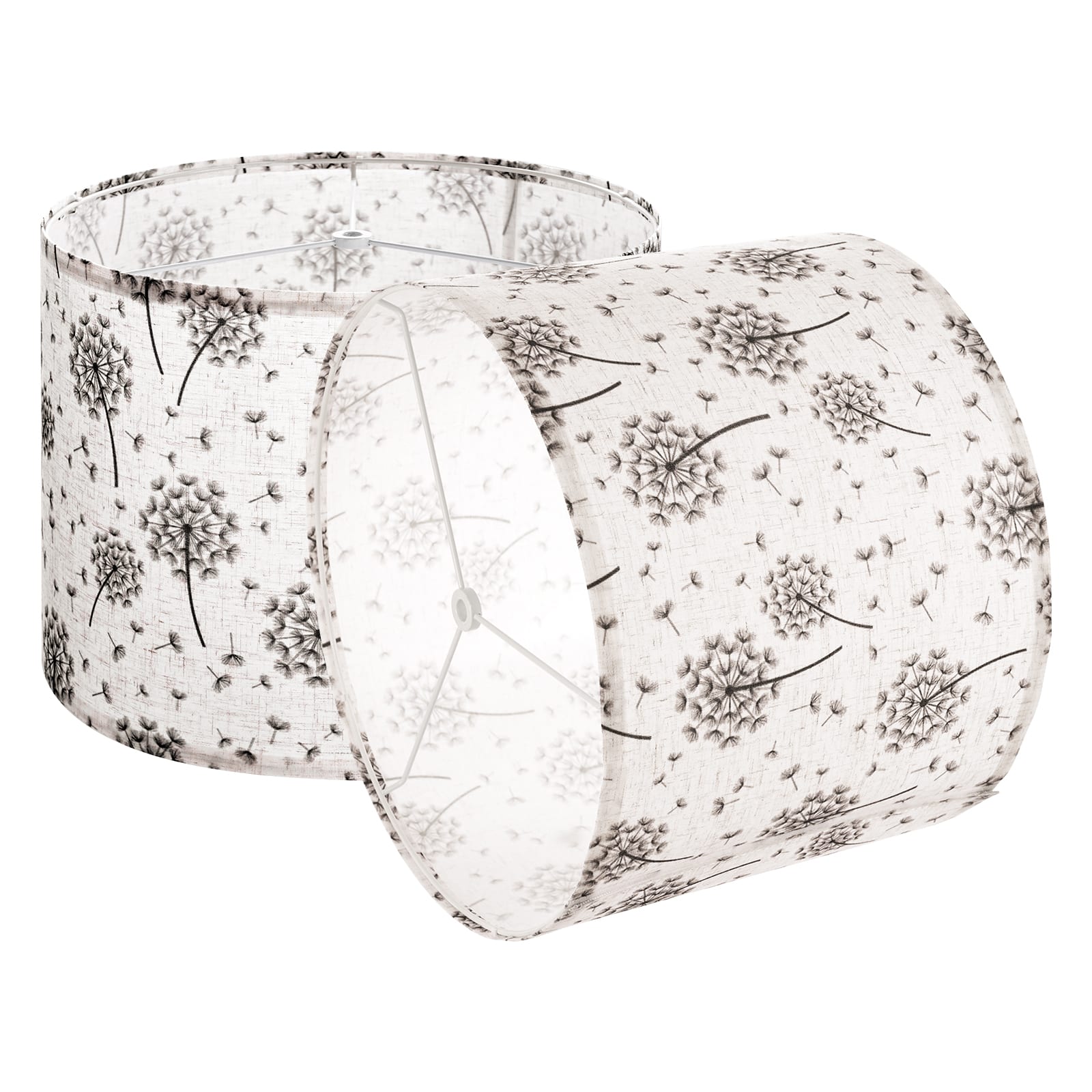 VEVOR - Drum Lamp Shade 2 Set, 13 in Top x 13 in Bottom x 10 in High, Medium Drum Linen Lampshade, Replacement Lamp Shade - Black