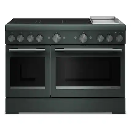 Front. KitchenAid - 6.3 Cu. Ft. Freestanding Double Oven Electric Range with Griddle - Juniper.