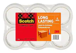 Scotch - Long Lasting Storage Packing Tape, 1.88" x 54.6 yds., 6/Pack (3650-6) - Clear