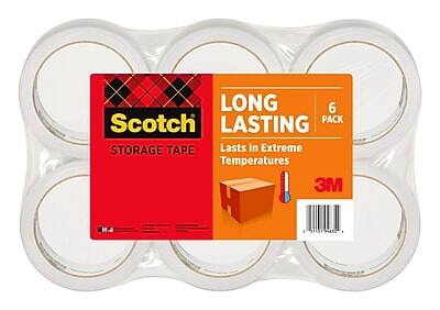Scotch - Long Lasting Storage Packing Tape, 1.88" x 54.6 yds., 6/Pack (3650-6) - Clear