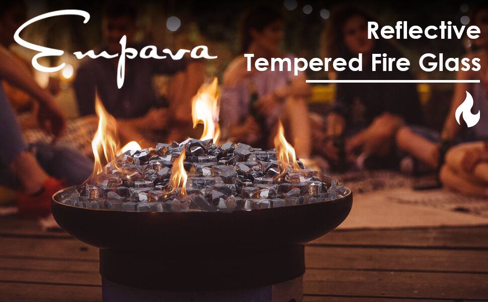 Reflective Empava Tempered Fire Glass
