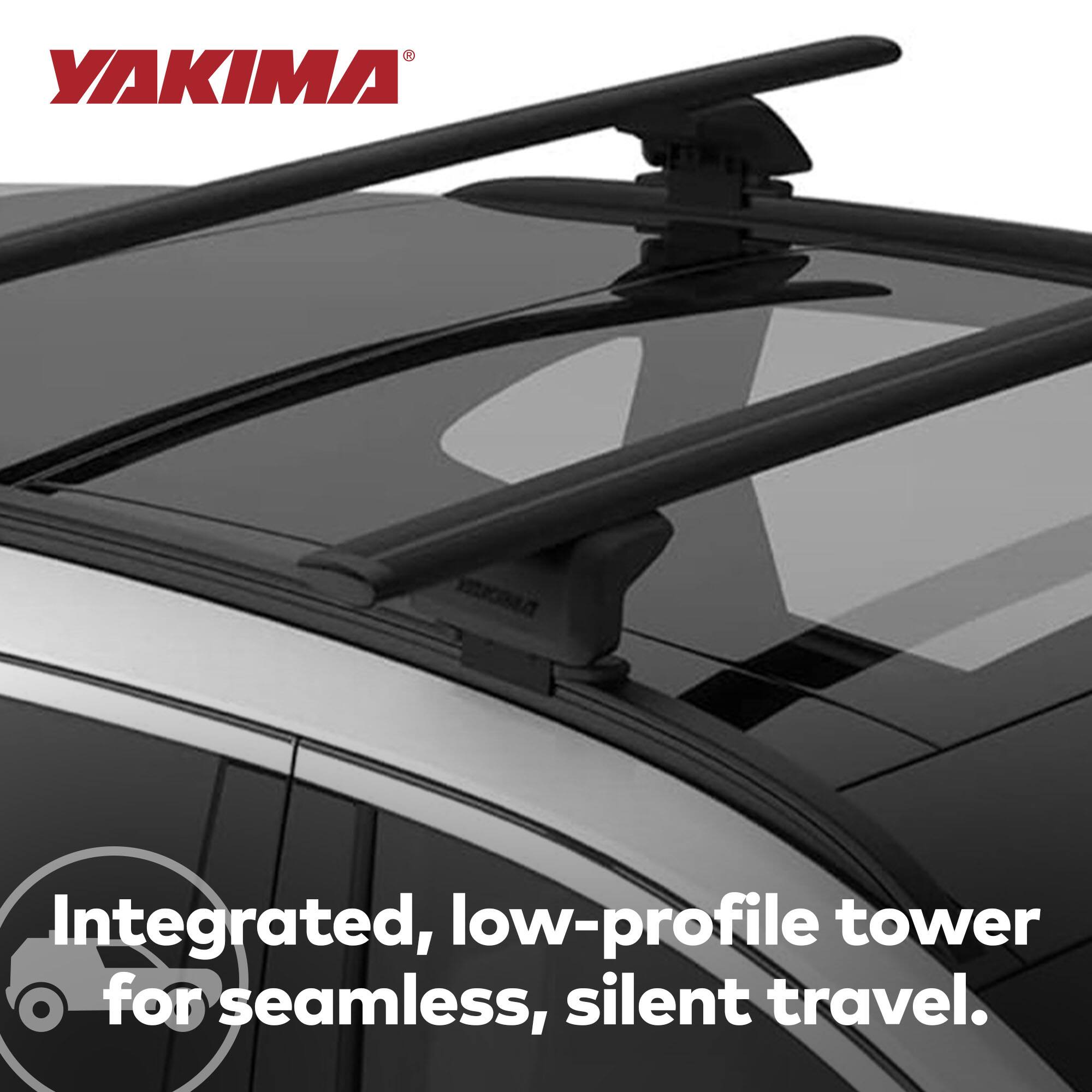 YAKIMA® Integrated, low-profile tower for seamless, silent travel.