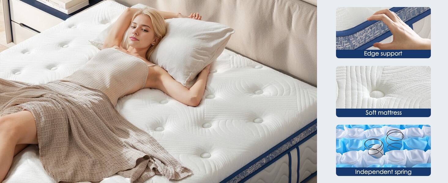 Edge support  
Soft mattress  
Independent spring