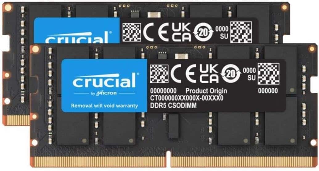 Crucial 32GB Kit (16GBx2) DDR5 6400 CSODIMM Memory Kit