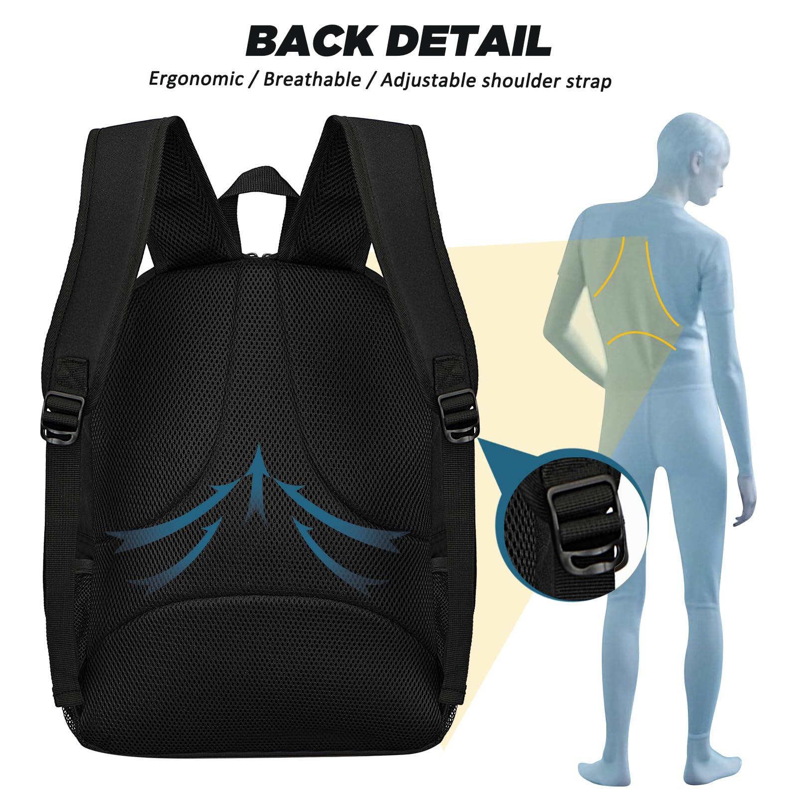 Alt View 3. Stamp n Camp - Soccer Bag  Basketball With Ball Compartment & Shoe Large Backpack For Gym,football - black.