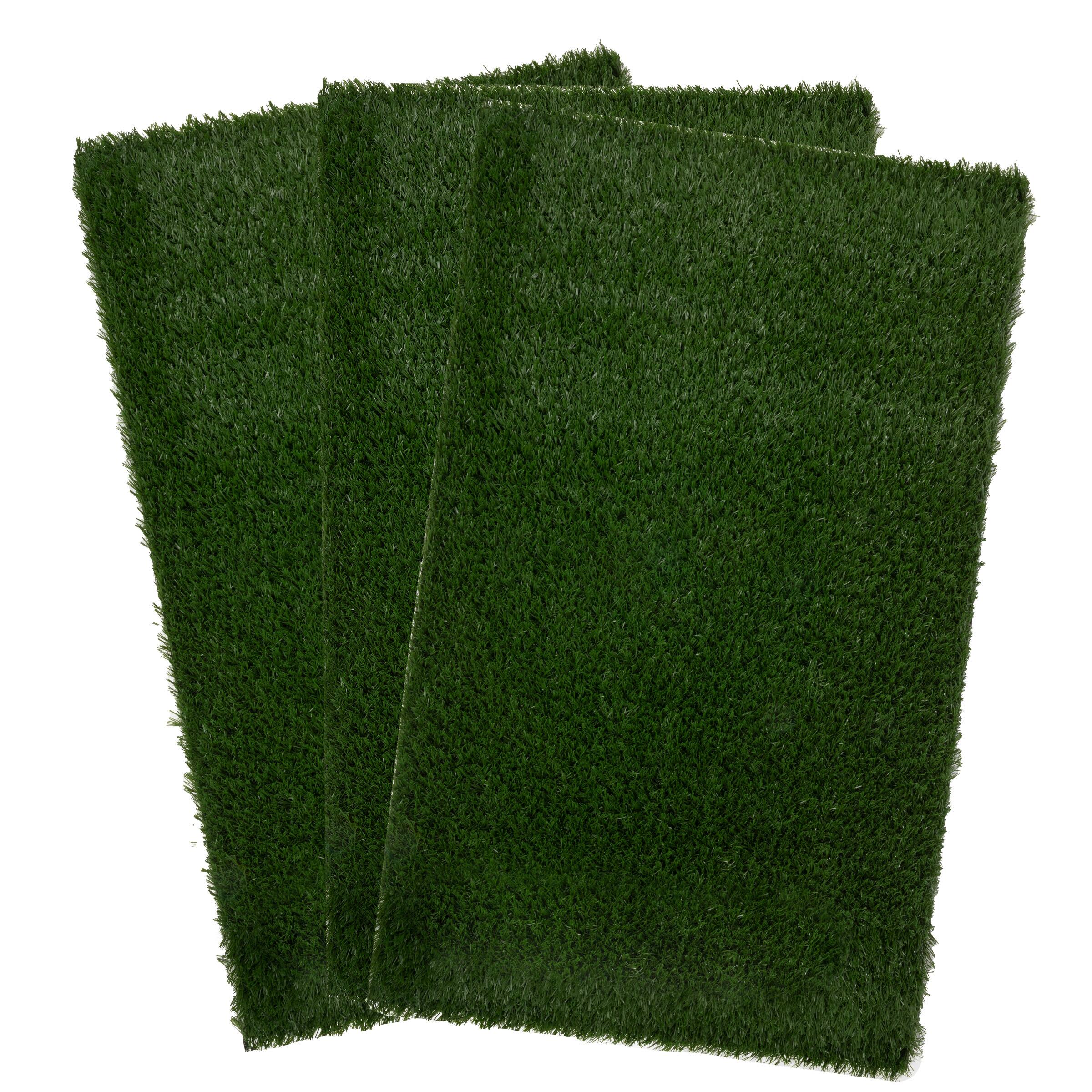 Front. PetMaker - 35.5x23.5 Artificial Grass Pee Pads - Black/Green.