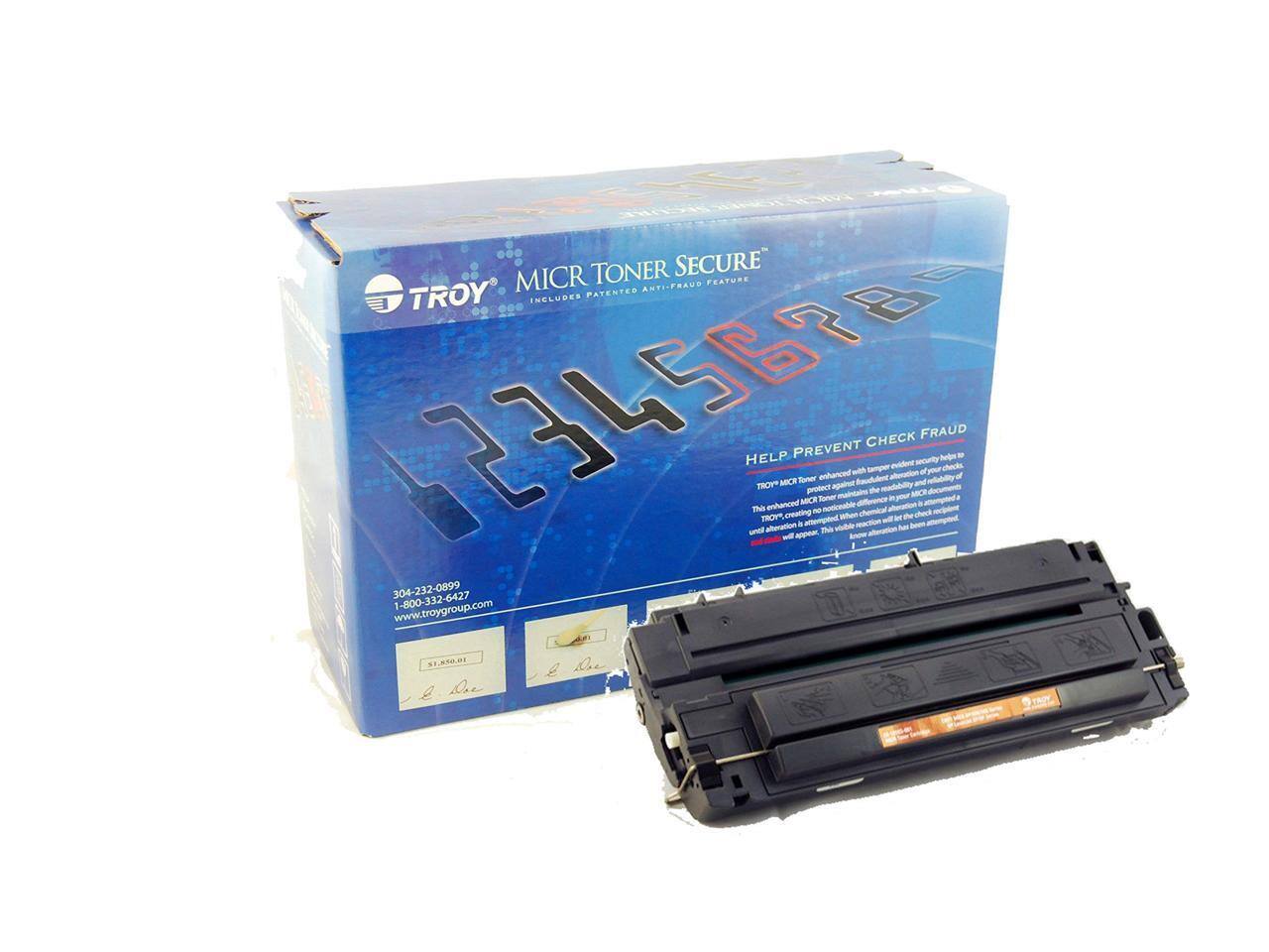 MICR TONER SECURE  
INCLUDES PATENTED ANTI-PRAUD FEATURE  

TROY MICR TONER SECURE  
HELP PREVENT CHECK FRAUD  

TROY MICR Toner creates no noticeable difference in your checks until alteration is attempted. This visible reaction lets you know a check has been tampered with.  

TROY MICR Toner helps to prevent check fraud with temper evidence security.  

304-232-0899  
1-800-332-6427  
www.troygroup.com  

SE.AT.DE  
Dhe e Die