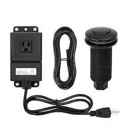 Akicon - Sink Top/Counter Top Single Outlet Garbage Disposal Kitchen Air Switch Kit - Matte Black