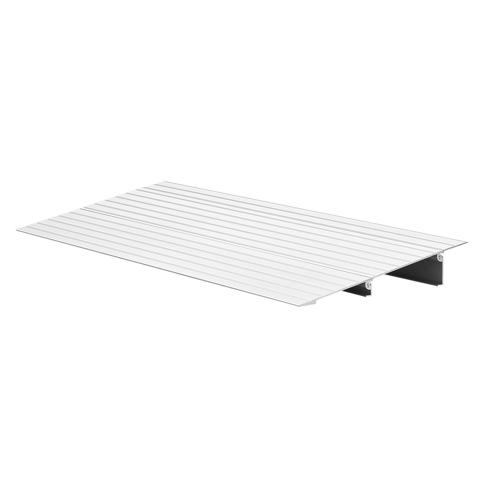 Alt View 5. VEVOR - Door Threshold Ramp,2 inch Rise,Aluminum Alloy Threshold Ramp Rated 800 lbs Load Capacity, Handicap Ramps for Home Steps - Silver.