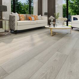 Dotfloor - Superoak Lite Laminate Flooring - 48"x7.7" Planks, 10 Planks/Box (25.6 sq ft/Box), 9.5mm Thick, AC4 Wear Rating - White Ivory