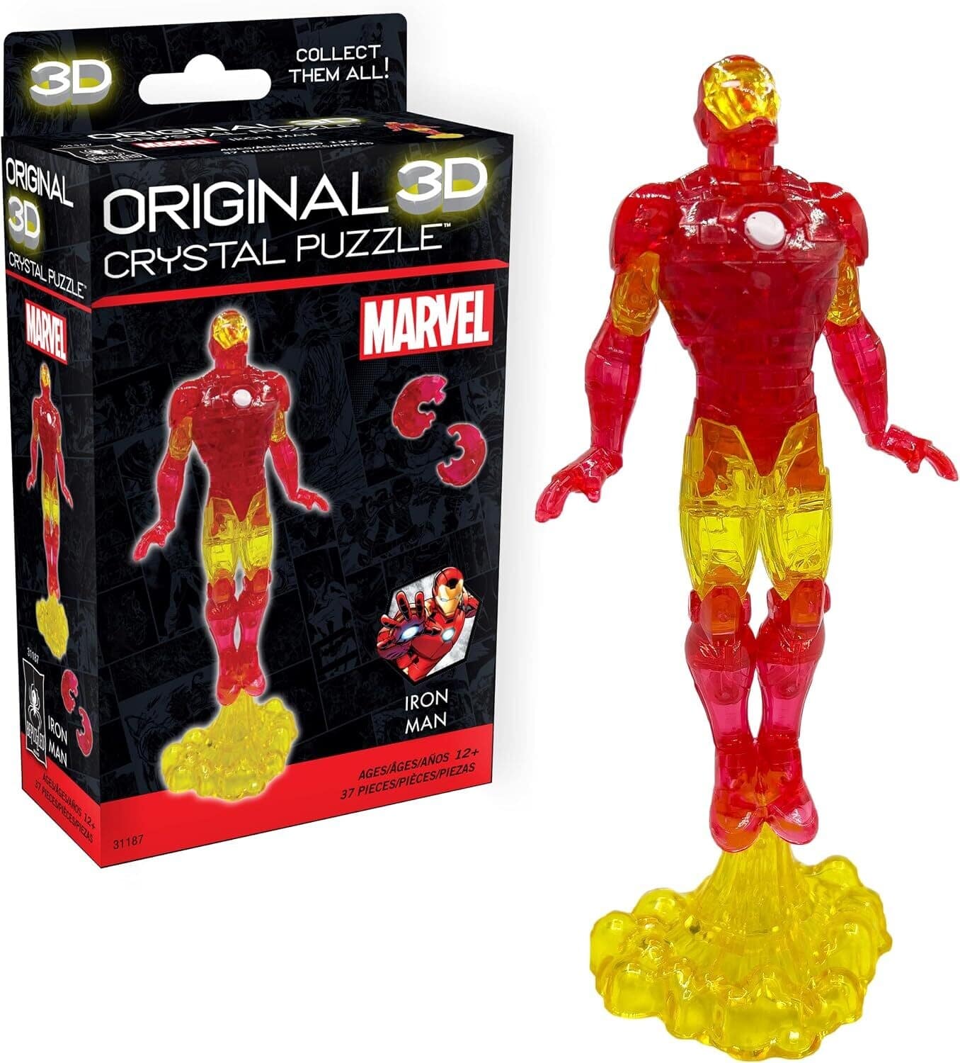 PopMarket - BEPUZZLED - Marvel - Iron Man 3D Crystal puzzle - COLLECTIBLES - Multicolor
