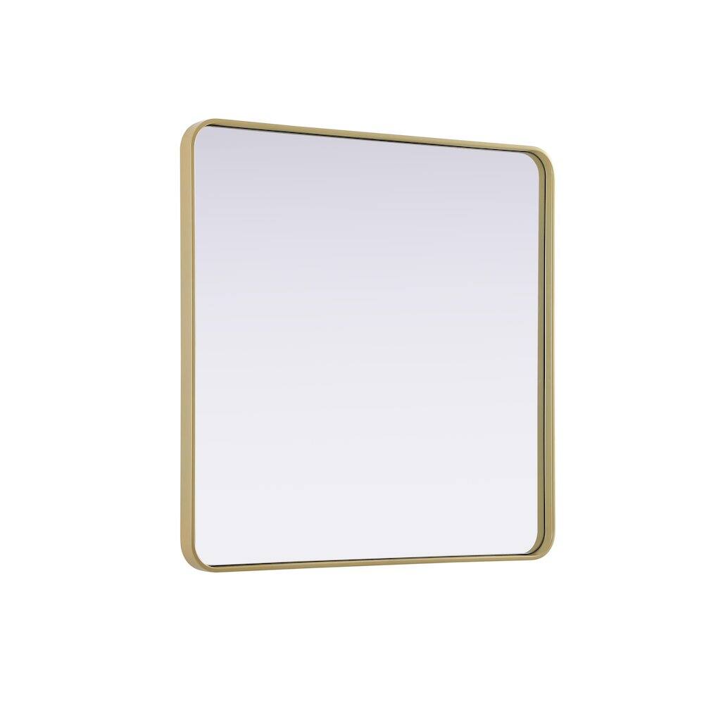 Alt View 1. Elegant Decor - Contour Metal Rectangle Mirror 36x36 in Brass - Brass.