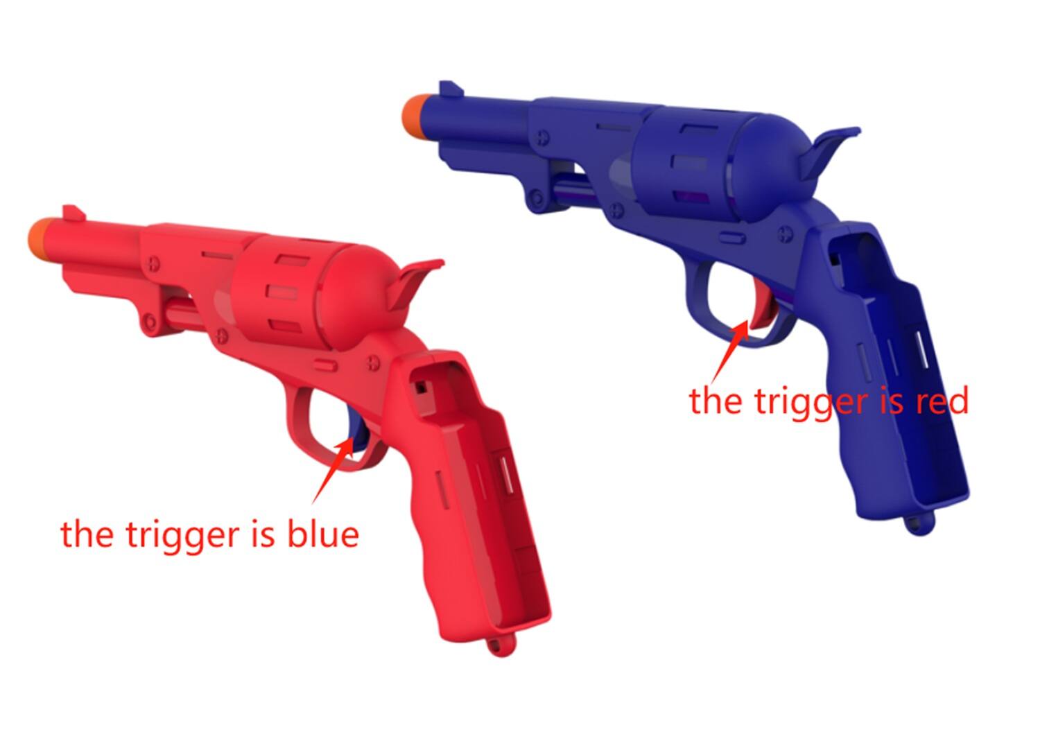 the trigger is blue

the trigger is red