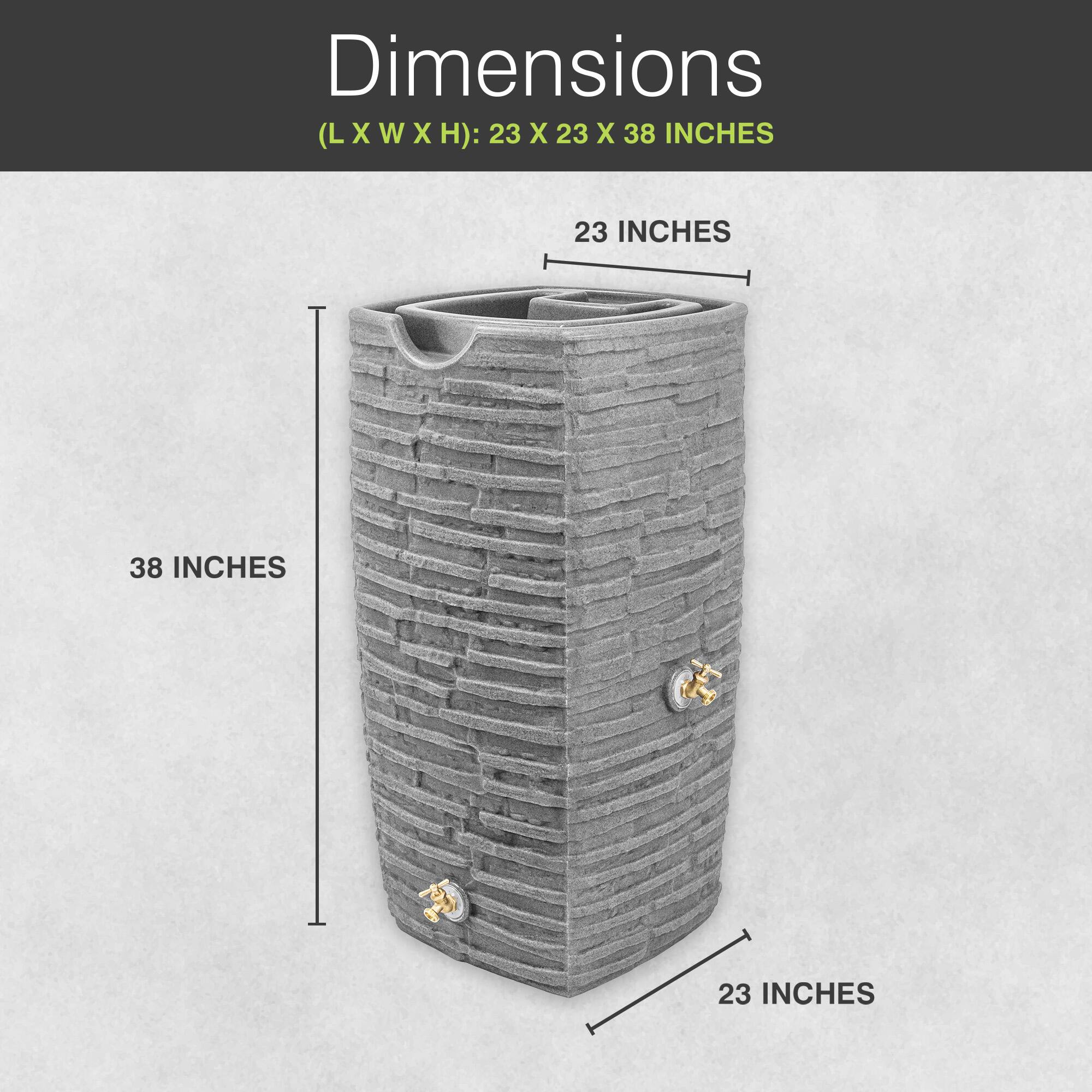 Dimensions (L X W X H): 23 X 23 X 38 INCHES