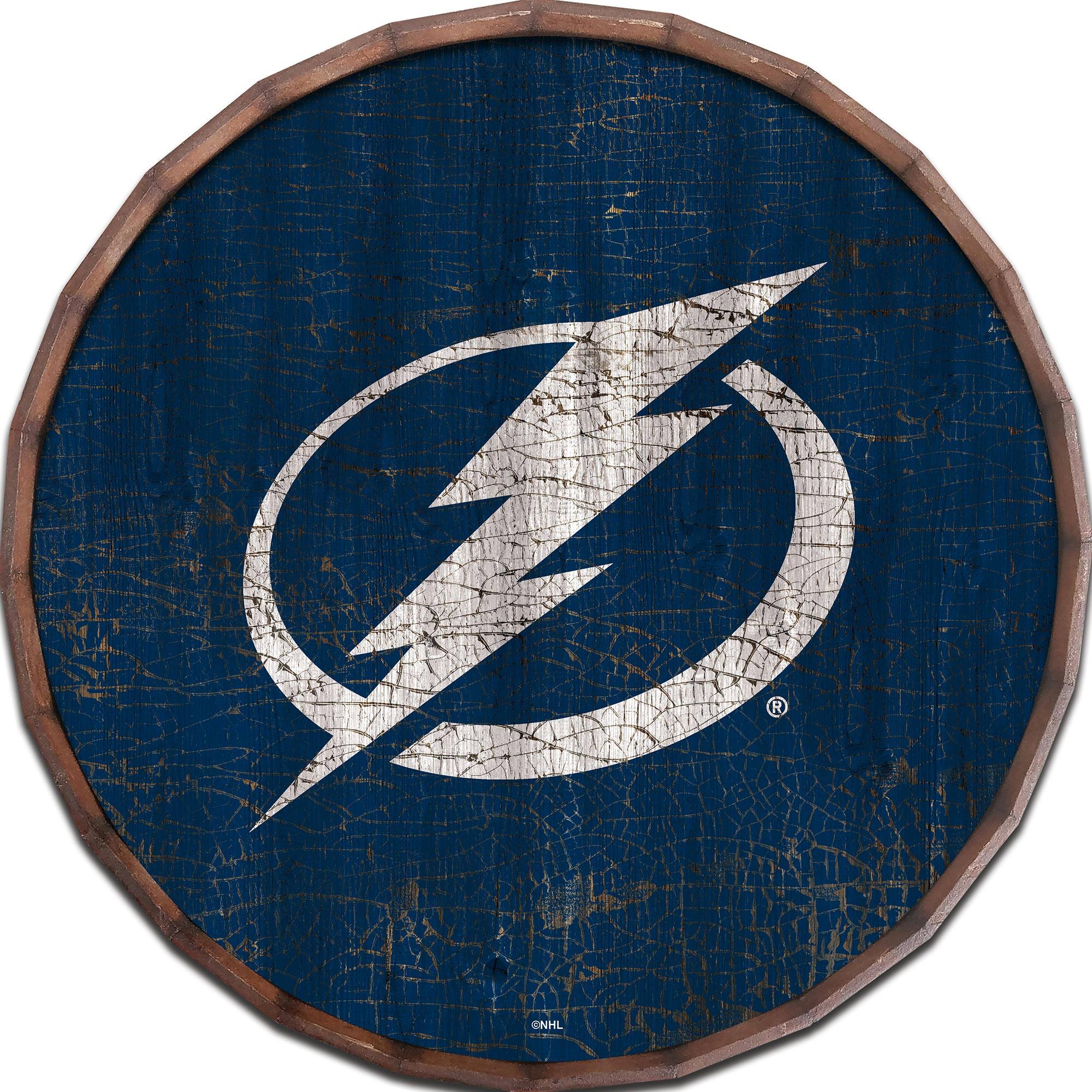 Tampa Bay Lightning 24" Cracked Color Barrel Top Sign